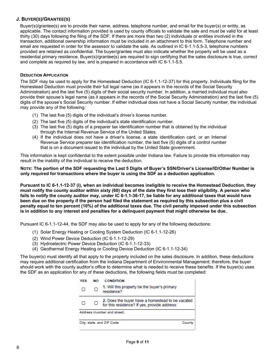 Download Instructions For State Form 46021 State Form 55632 Sales Disclosure Form Pdf 2528