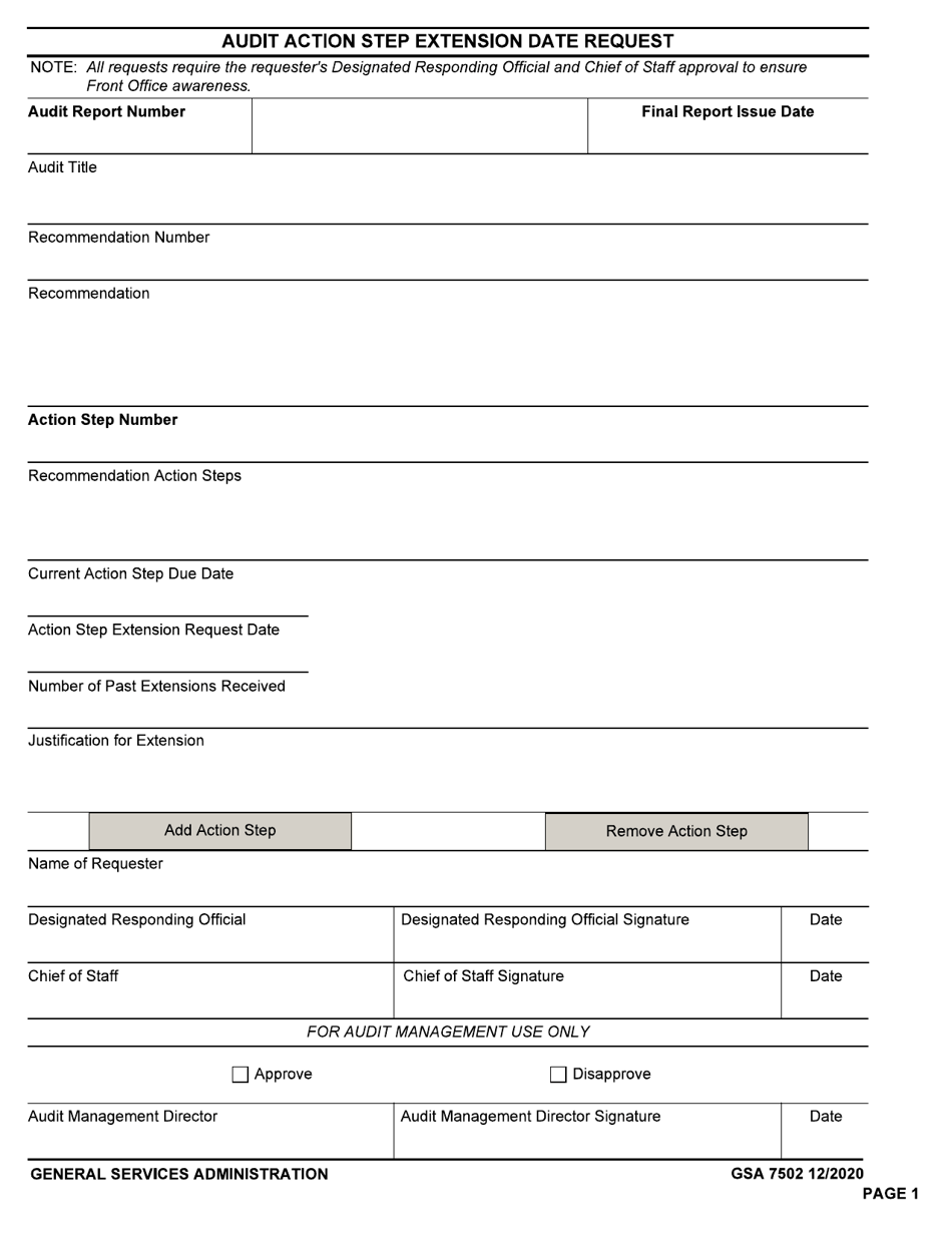 GSA Form 7502 - Fill Out, Sign Online and Download Fillable PDF ...