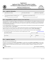 USCIS Form I-690 Supplement 1 Applicants With a Class a Tuberculosis Condition