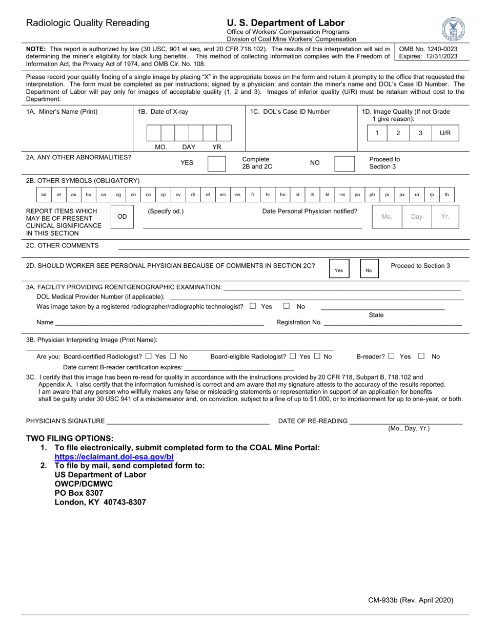 Form CM-933B - Fill Out, Sign Online and Download Printable PDF ...