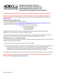 Underground Storage Tank (Ust) Tank Site Improvement Program (Tsip) Reimbursement Request Checklist for Ust Removal - Arizona, Page 2