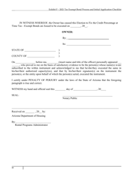 Exhibit F Arizona Tax Exempt Bond Process and Initial Application Checklist - Arizona, Page 10