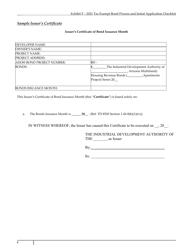 Exhibit F Arizona Tax Exempt Bond Process and Initial Application Checklist - Arizona, Page 8