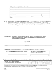 Form L017 Articles of Amendment to Foreign Registration Statement - Arizona, Page 4