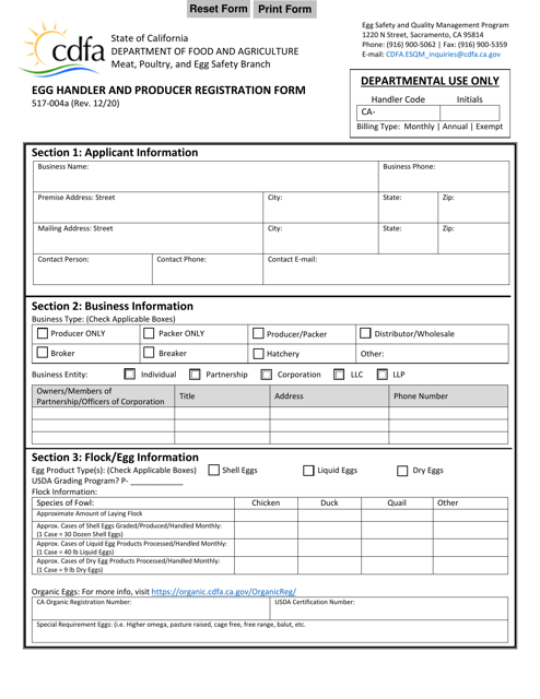 Form 517-004A  Printable Pdf