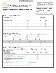 Form 517-004A Egg Handler and Producer Registration Form - California