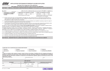 Form REG195 Application for Disabled Person Placard or Plates - California, Page 3