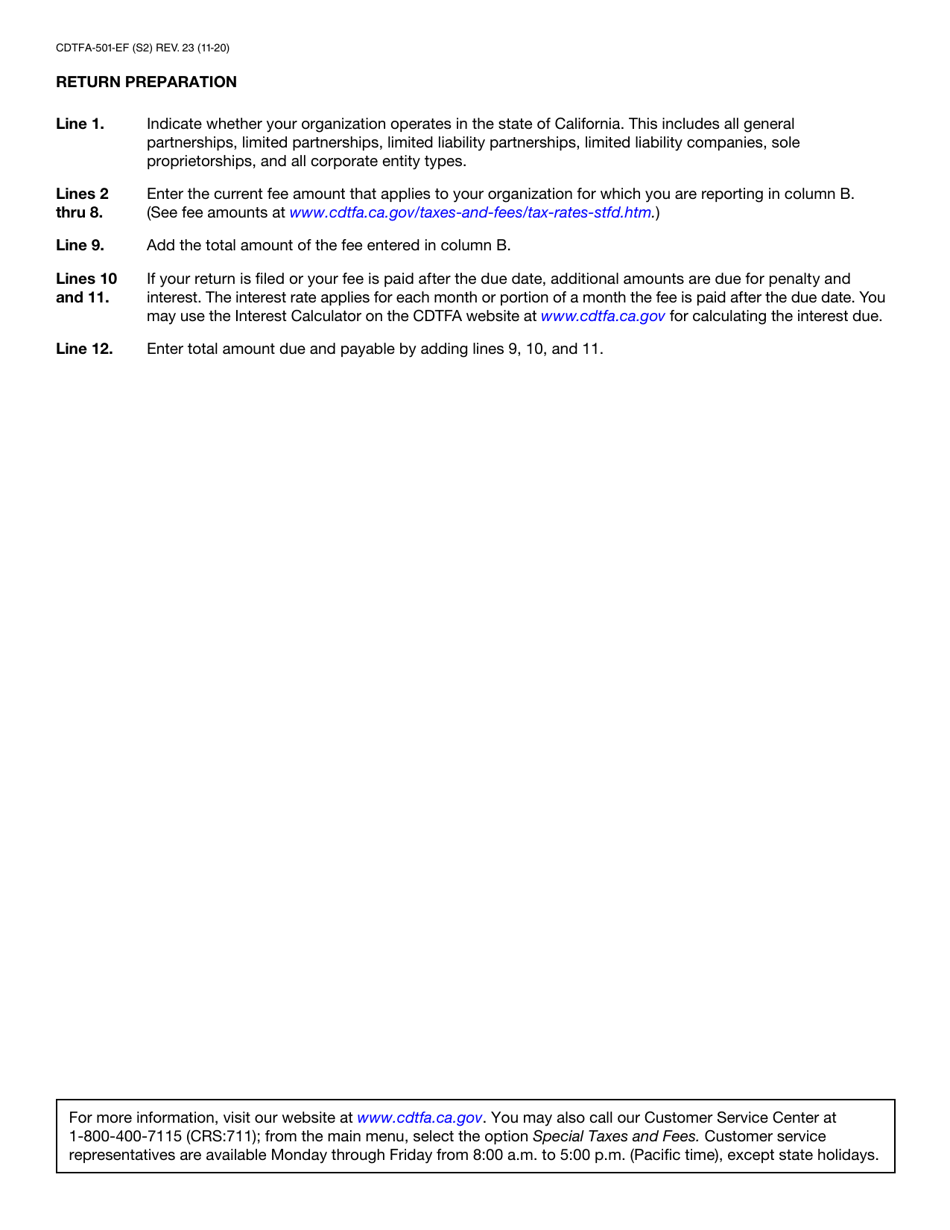 Form CDTFA-501-EF Environmental Fee Return - California, Page 3
