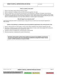 Form CR-221 Order to Install Ignition Interlock Device - California, Page 2
