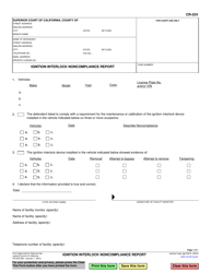 Document preview: Form CR-224 Ignition Interlock Noncompliance Report - California