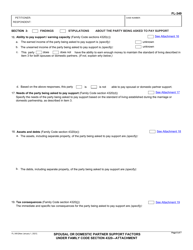 Form FL-349 Spousal or Domestic Partner Support Factors Under Family Code Section 4320 - Attachment - California, Page 6