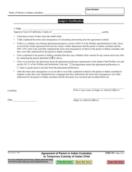 Form ICWA-101 Agreement of Parent or Indian Custodian to Temporary Custody of Indian Child - California, Page 3