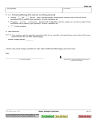 Form ICWA-100 Tribal Information Form - California, Page 3