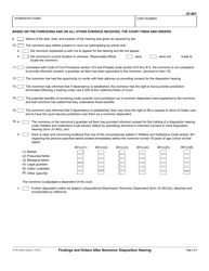 Form JV-461 Findings and Orders After Nonminor Disposition Hearing - California, Page 2