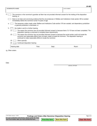 Form JV-461 Findings and Orders After Nonminor Disposition Hearing - California, Page 3