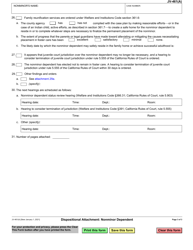 Form JV-461(A) Dispositional Attachment: Nonminor Dependent - California, Page 3