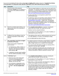 Form ARTS-PB-501(C)(3) Articles of Incorporation of a Nonprofit Public Benefit Corporation - California, Page 3