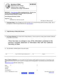 Form SI-550 NC Statement of No Change (California Stock, Agricultural Cooperative and Foreign Corporations) - California, Page 4