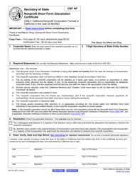 Form DSF NP Nonprofit Short Form Dissolution Certificate - California, Page 6