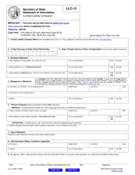 Form LLC-12 Statement of Information (Limited Liability Company) - California, Page 6