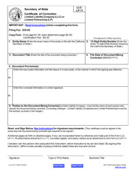 Form LLC-LP-11 Certificate of Correction - Limited Liability Company (LLC) or Limited Partnership (Lp) - California, Page 6