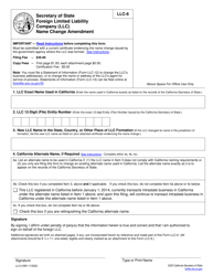 Form LLC-6 Foreign Limited Liability Company (LLC) Name Change Amendment - California, Page 5