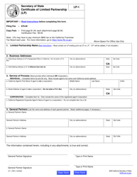 Form LP-1 Certificate of Limited Partnership (Lp) - California, Page 5