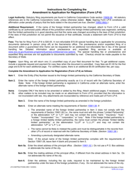 Form LP-6 Foreign Limited Partnership Amendment to Application for Registration - California, Page 2