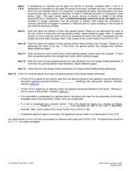 Form LP-6 Foreign Limited Partnership Amendment to Application for Registration - California, Page 3