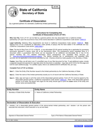 Form LP-101 Certificate of Dissociation - California, Page 2