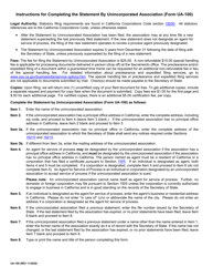 Form UA-100 Statement by Unincorporated Association - California, Page 2