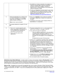 Form LLC-1 Articles of Organization - Limited Liability Company (LLC) - California, Page 3
