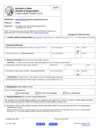Form LLC-1 Articles of Organization - Limited Liability Company (LLC) - California, Page 6