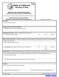 Form LL-27 Statement by Foreign Partnership - California, Page 3