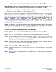 Form GP-4 Statement of Dissolution - California, Page 2