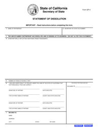 Form GP-4 Statement of Dissolution - California, Page 3