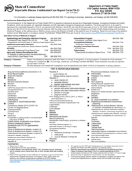 Form PD-23 Reportable Disease Confidential Case Report - Connecticut