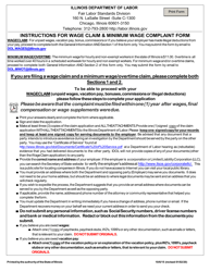 Document preview: Wage Complaint Form - Illinois