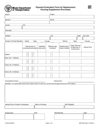 Document preview: Form AER2522 Payment Evaluation Form for Replacement Housing Supplement (Purchase) - Illinois