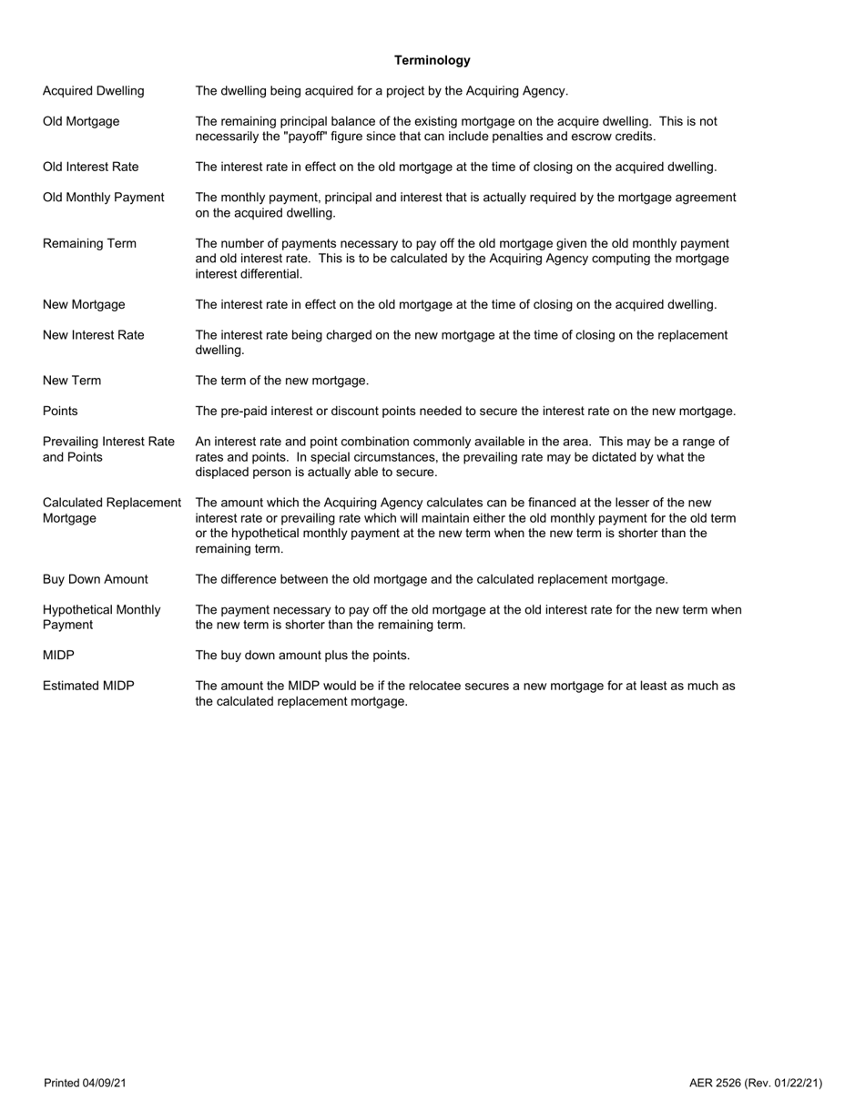 Form AER2526 Mortgage Interest Differential Payments - Illinois, Page 4