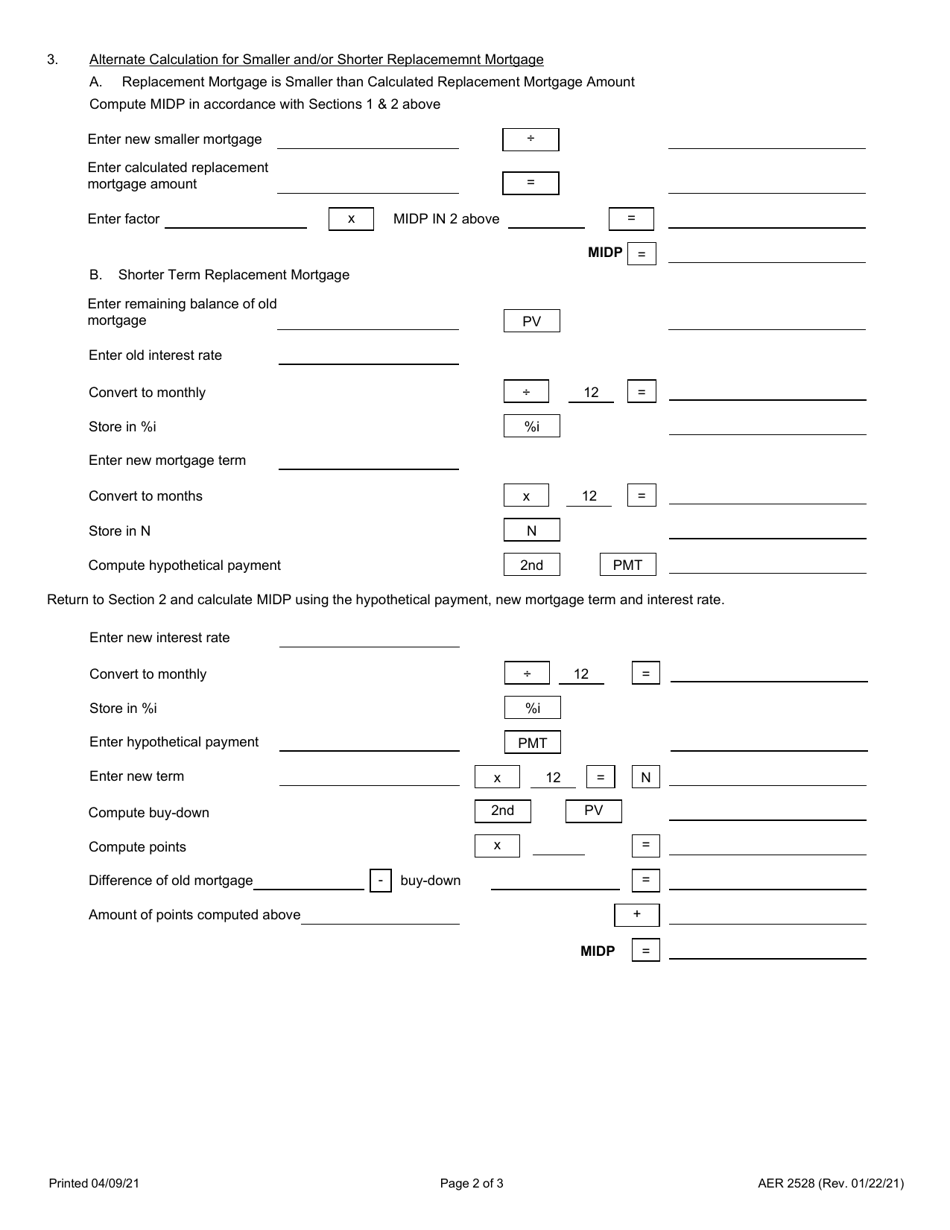 Form AER2528 Midp Computation - Ti Business Analysts Radio Shack Ec-100 - Illinois, Page 2