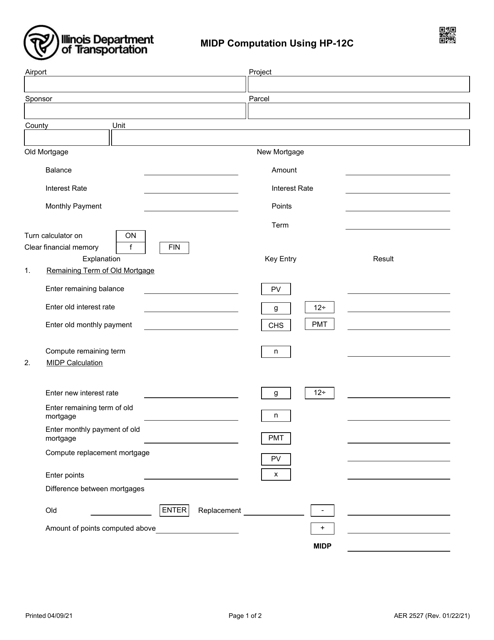 Form AER2527  Printable Pdf