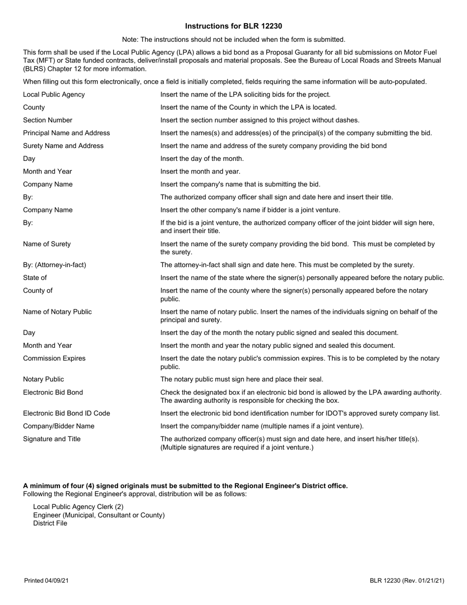 Form BLR12230 Local Public Agency Proposal Bid Bond - Illinois, Page 3