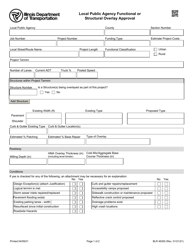 Form BLR46300 Local Public Agency Functional or Structural Overlay Approval - Illinois