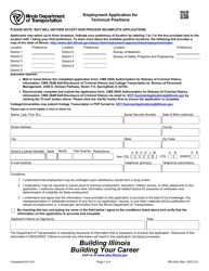 Document preview: Form PM2425 Employment Application for Technical Positions - Illinois