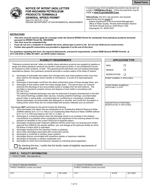 State Form 55919  Printable Pdf