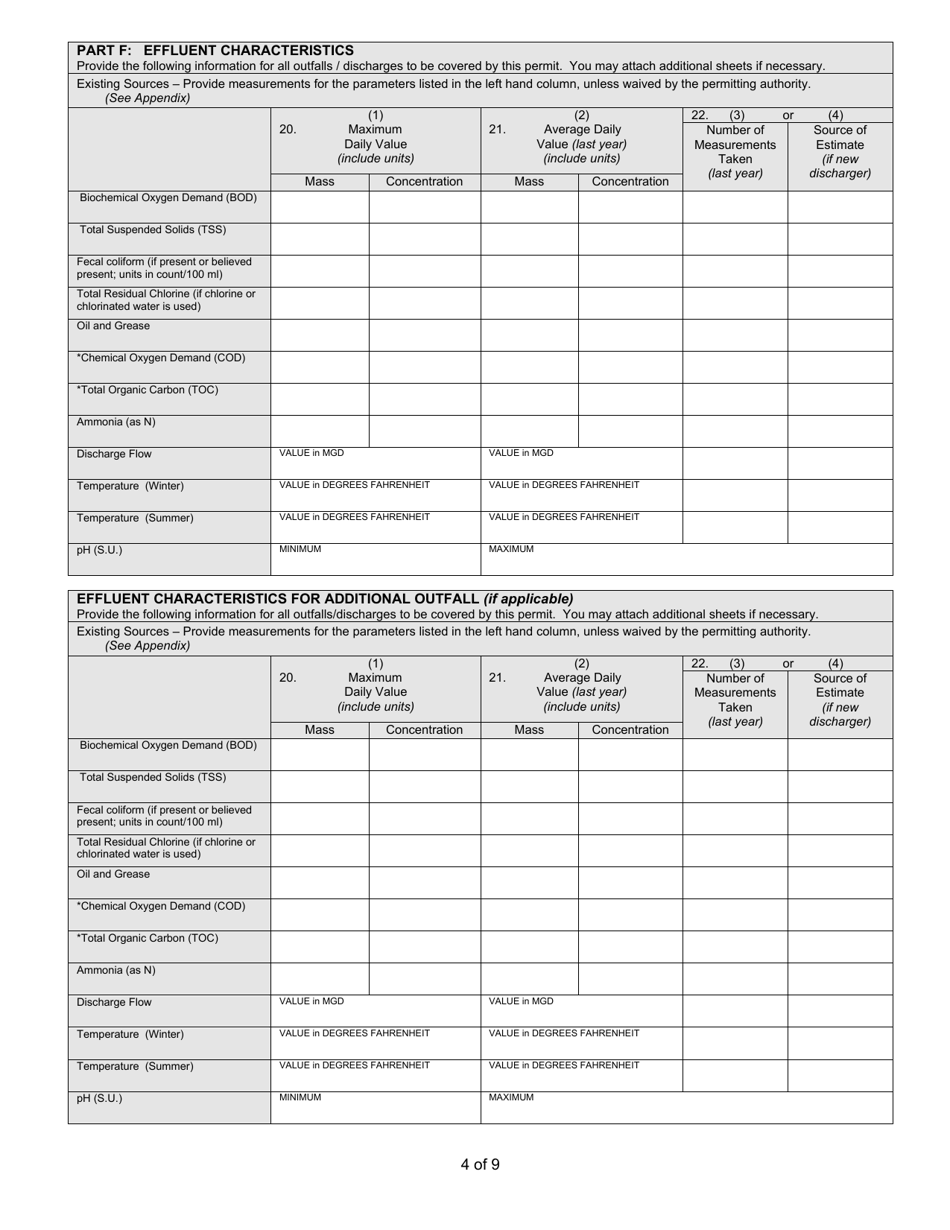 State Form 55916 Notice of Intent (Noi) Letter for Ing250000 Once Through Noncontact Cooling Water - Indiana, Page 4