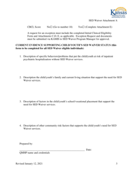 Attachment A Initial Clinical Eligibility Form - Sed Waiver - Kansas, Page 3