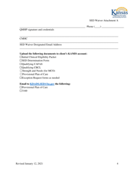 Attachment A Initial Clinical Eligibility Form - Sed Waiver - Kansas, Page 4
