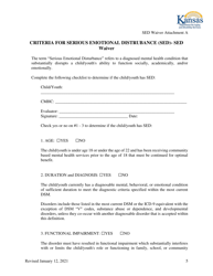 Attachment A Initial Clinical Eligibility Form - Sed Waiver - Kansas, Page 5